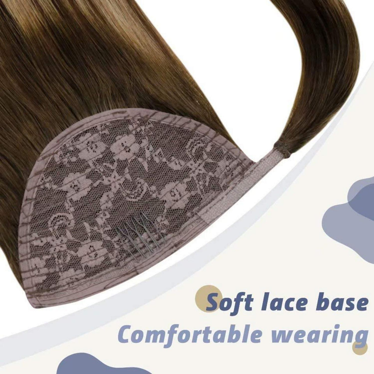 Echthaar Zopf Extension Braun Balayage 40cm