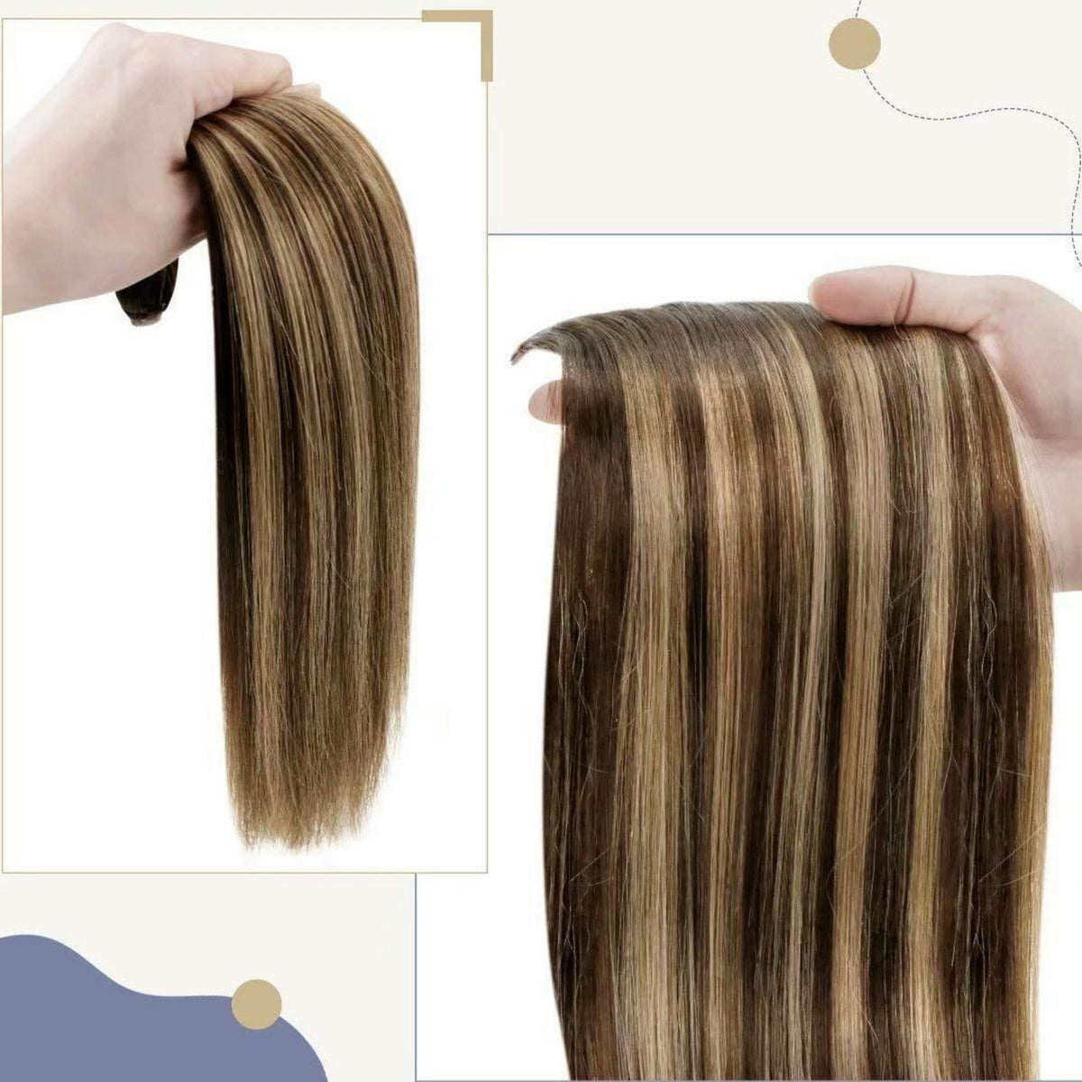 Echthaar Zopf Extension Braun Balayage 40cm