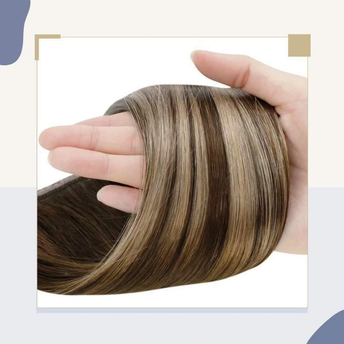 Echthaar Zopf Extension Braun Balayage 40cm