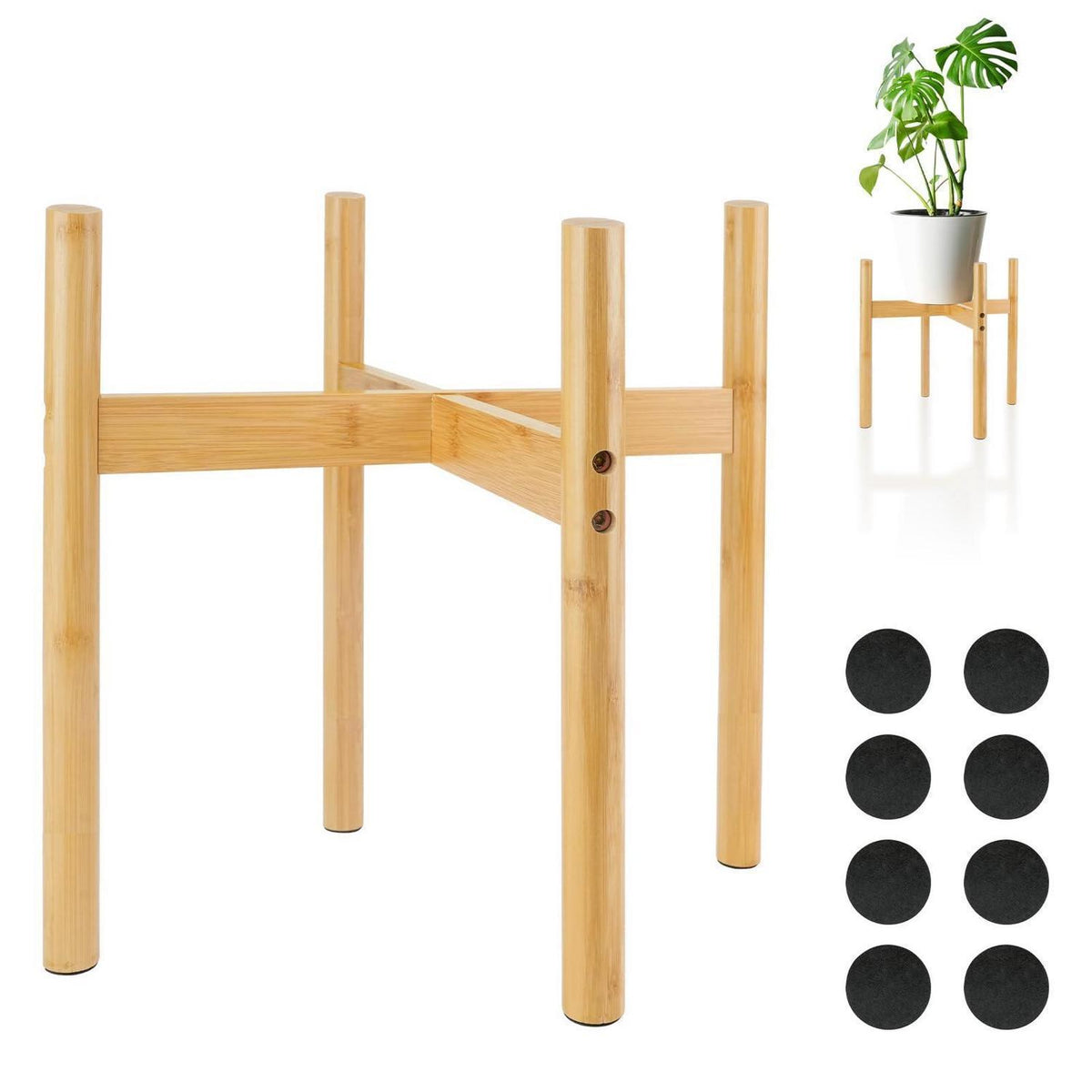 Pflanzenständer aus Bambus und Holz, 33cm