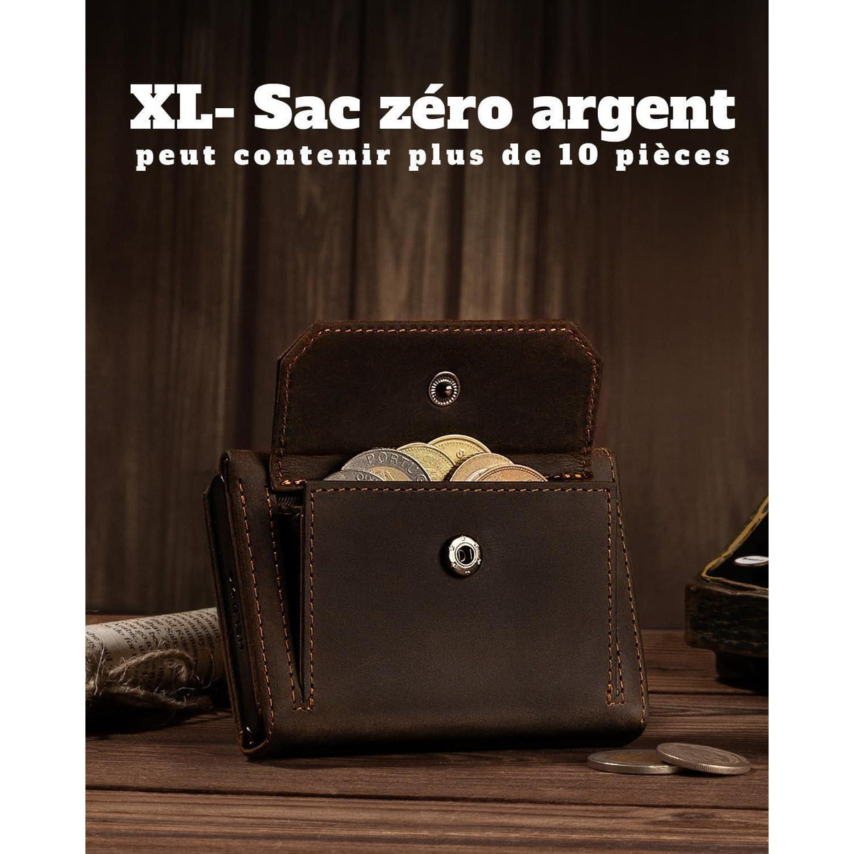 Herren Geldbörse Slim Wallet mit XL-Münzfach und Magnetverschluss