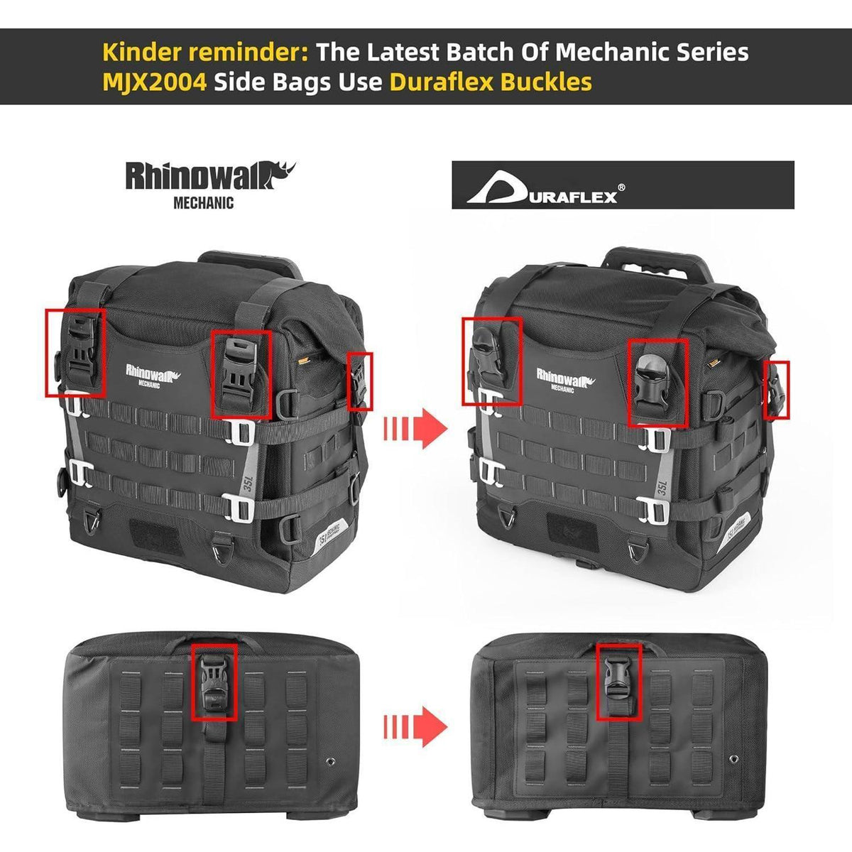 Motorrad-Satteltaschen 35L wasserdicht mit Schnellverschluss und MOLLE