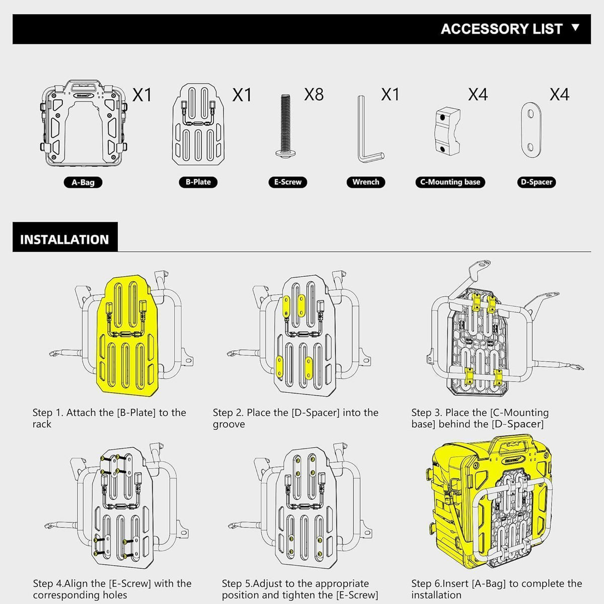 Motorrad-Satteltaschen 35L wasserdicht mit Schnellverschluss und MOLLE