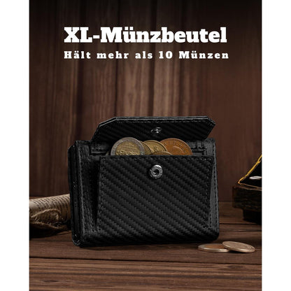 Herren Geldbörse Slim Wallet mit XL Münzfach & RFID Schutz