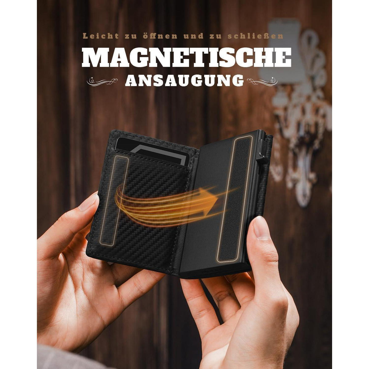 Herren Geldbörse Slim Wallet mit XL Münzfach & RFID Schutz