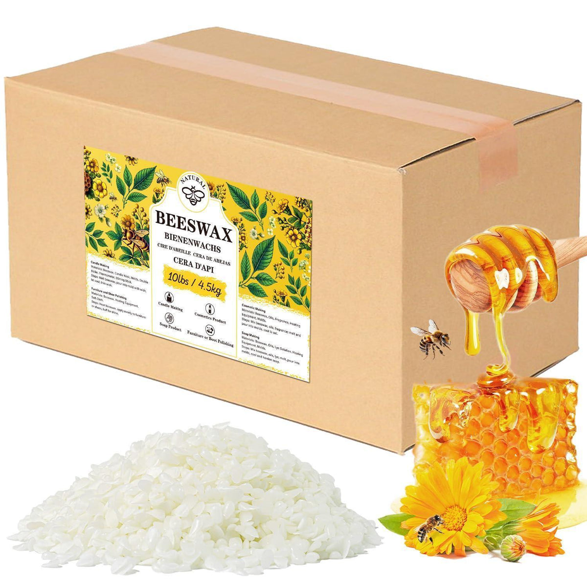 Bio Bienenwachspellets 4.5KG – Für Kosmetik & Kerzenherstellung