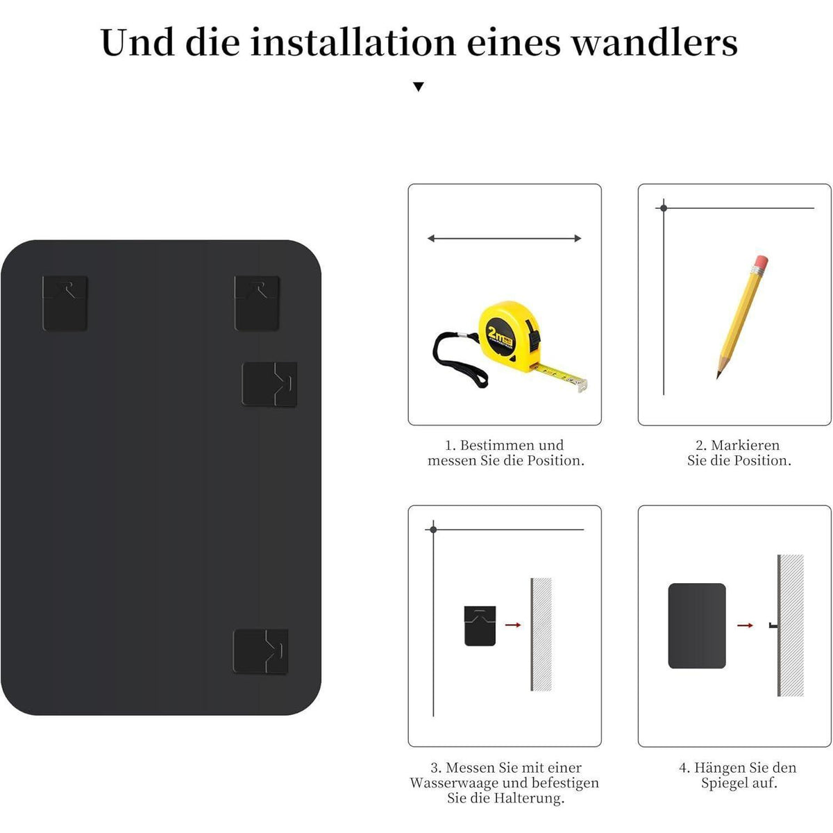 Rahmenloser Wandspiegel Rechteckig 75x100 cm – Modern & Sicher