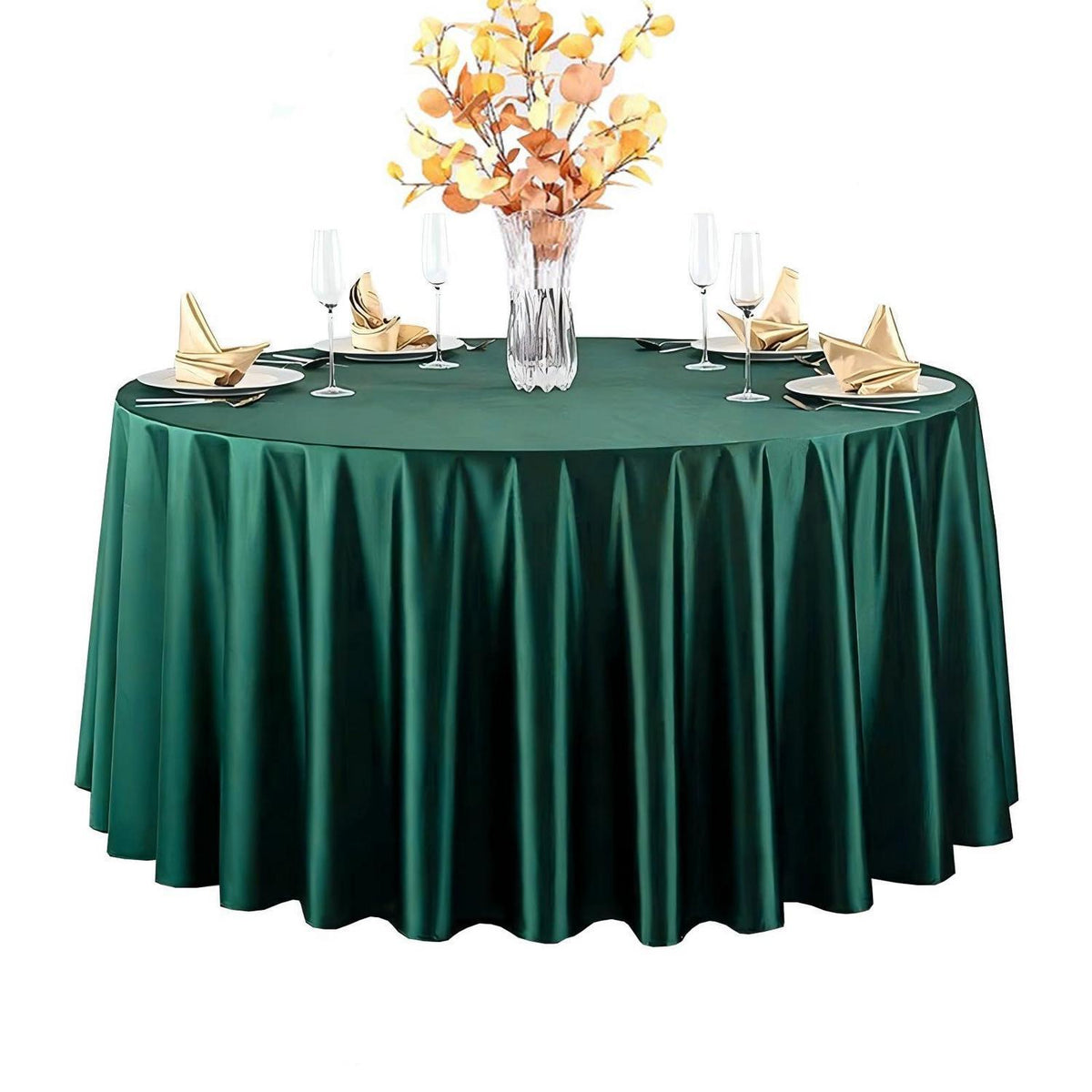 Runde Satin Tischdecke Grün, 320 cm Durchmesser