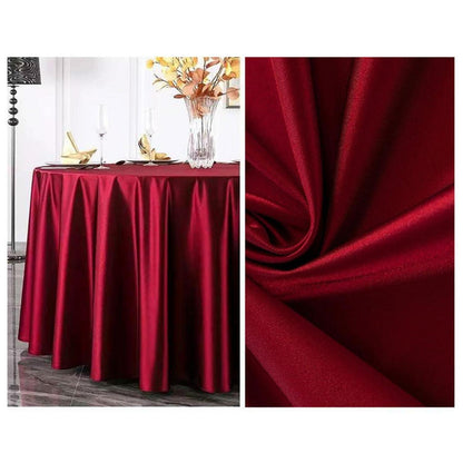 Runde Satin Tischdecke Bordeaux 320 cm – Elegant & Glänzend