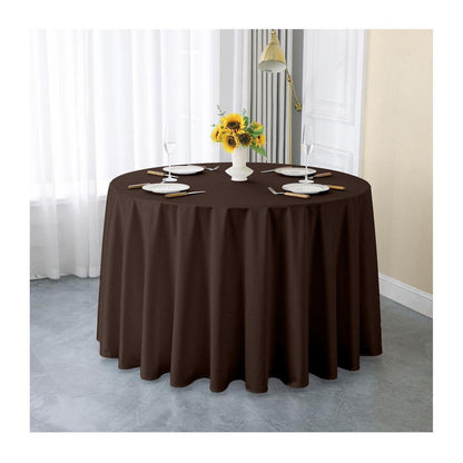 Runde Satin Tischdecke Dunkelbraun 340 cm – Elegant & Glänzend