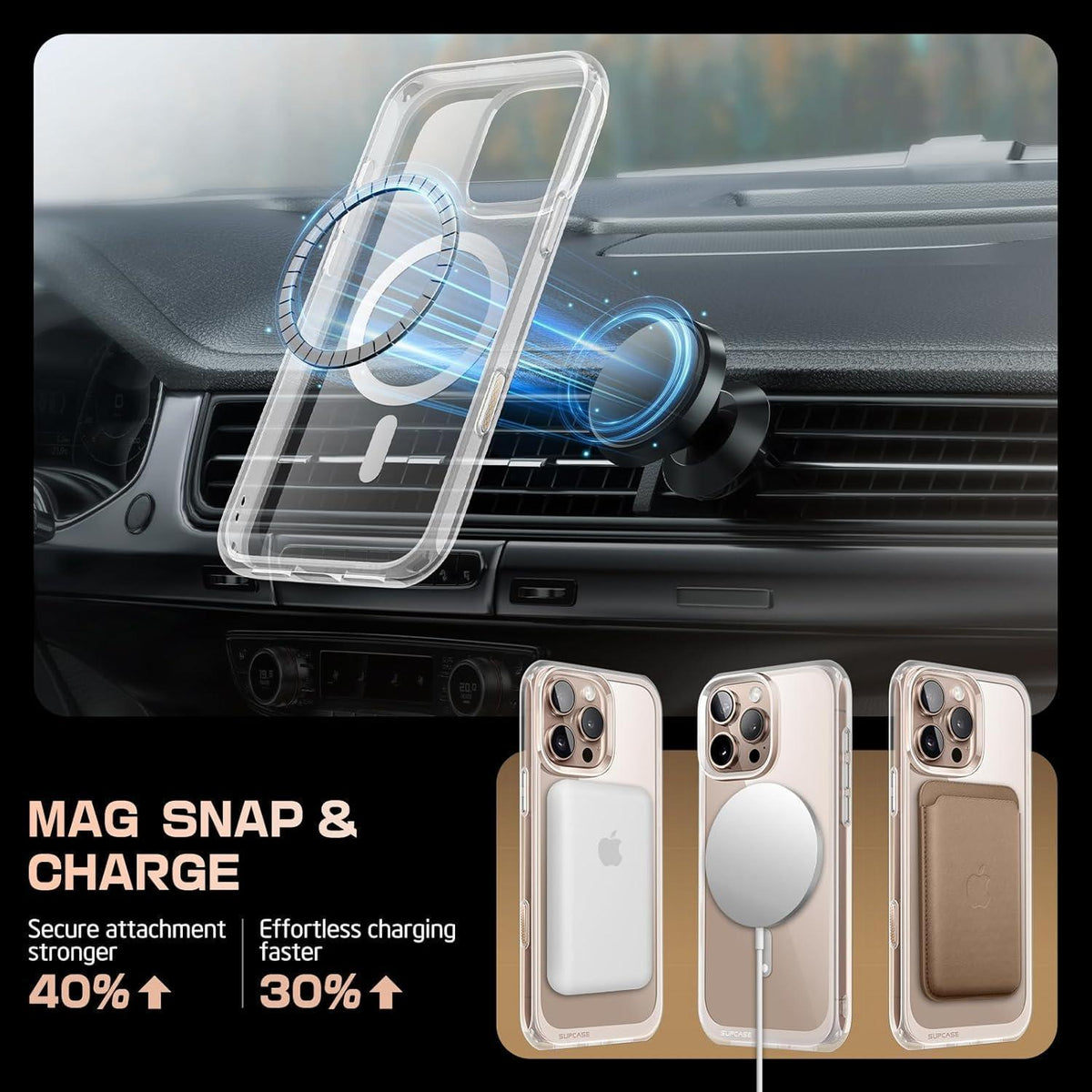iPhone 16 Pro Hülle MagSafe Transparent Militärschutz