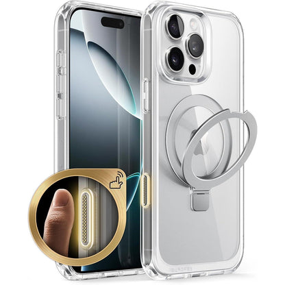 iPhone 16 Pro Max Hülle mit Ringständer & MagSafe (Kristall)