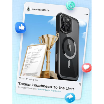iPhone 16 Pro Max Hülle MagSafe Transparent Militärschutz Schwarz
