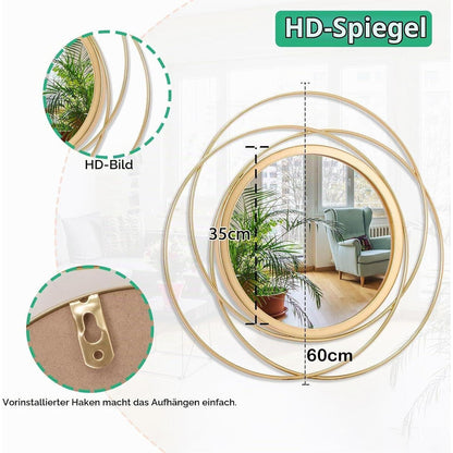 Runder Wandspiegel Gold – Moderne Deko für Wohnzimmer & Schlafzimmer