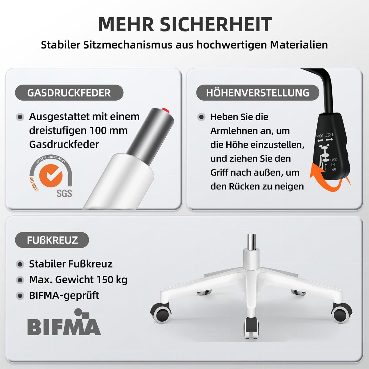 Bürostuhl Ergonomisch mit Lendenstütze, Armlehnen, Rosa