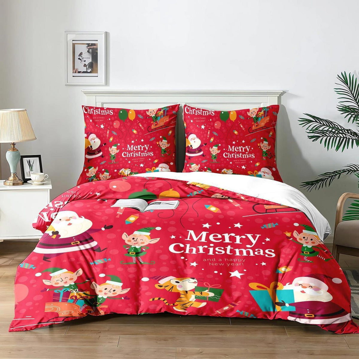 Weihnachts Bettwäsche Set 220x240cm mit Rentier Motiv
