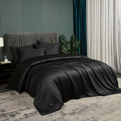 Bambus Bettwäsche Set 135x200 Schwarz – Luxus & Atmungsaktiv