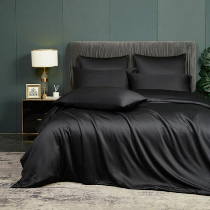 Bambus Bettwäsche Set 135x200 Schwarz – Luxus & Atmungsaktiv
