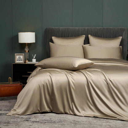 Bambus Bettwäsche Set 135x200cm Braun Taupe Khaki