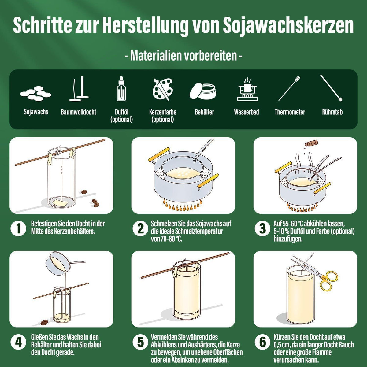 Natürliches Sojawachs für Kerzen – 5kg Granulat zum Gießen
