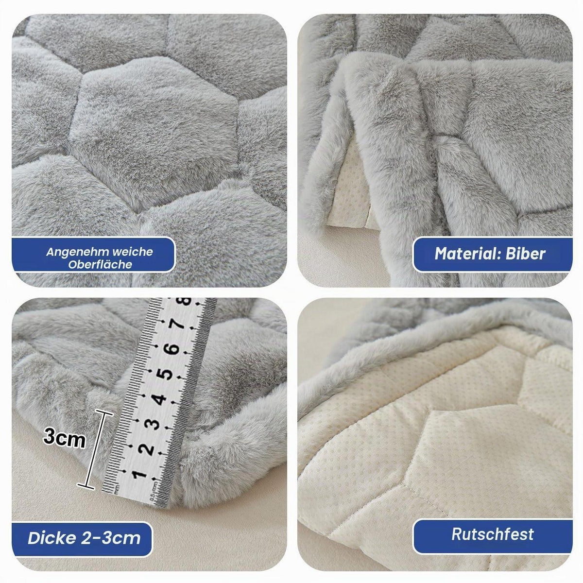 Dicker Sofaüberzug rutschfest – Hellgrau 90x210cm