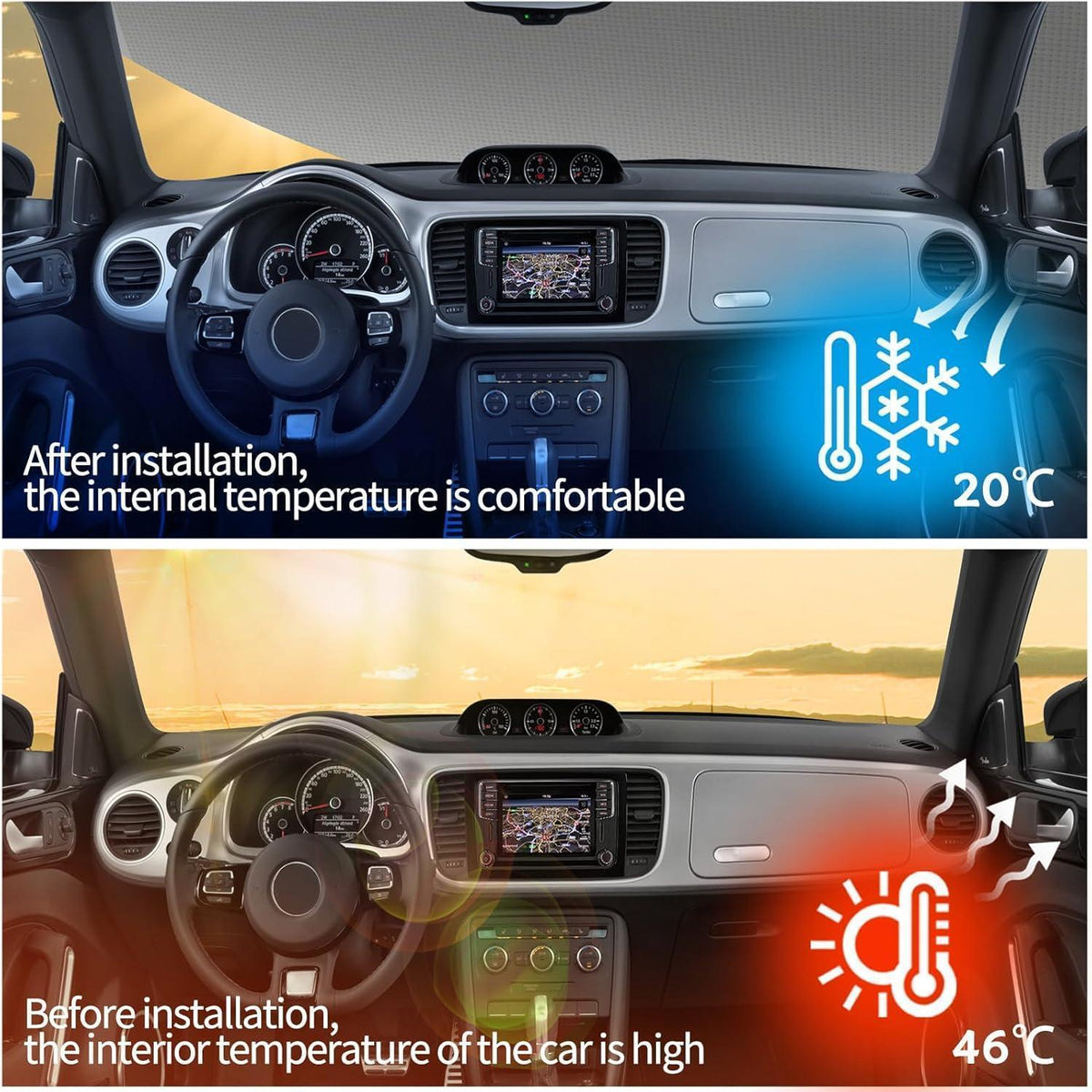 Frontscheibenabdeckung VW T5 Transporter | Sonnenschutz Eis Schnee Frost