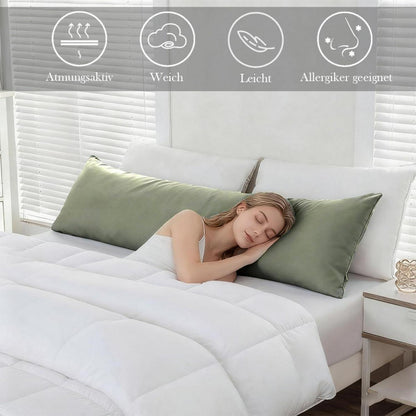 Seitenschläfer Kissenbezug 2er Set Salbeigrün 40x145 cm