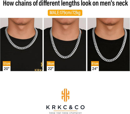Herren Panzerkette Löwe Totenkopf Verschluss 18K Gold Cuban Chain