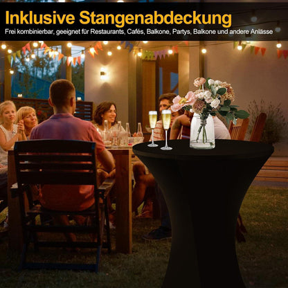 2er Set Stehtisch klappbar 80cm Outdoor mit Husse