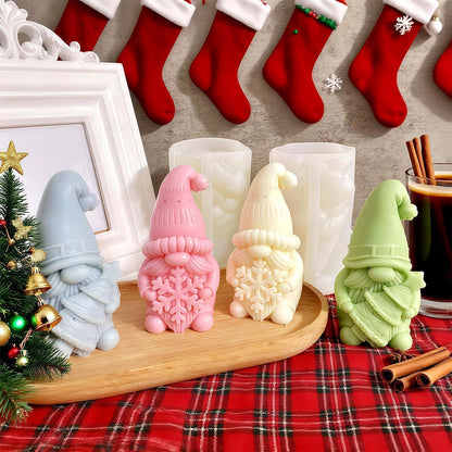 Silikonform Weihnachten: 2x Wichtel & Weihnachtsmann Gießform