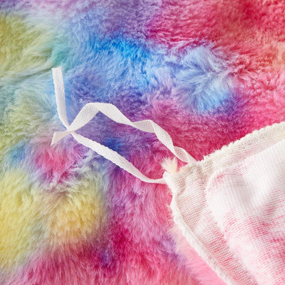 Plüsch Bettwäsche Set 200x200 Winterwarm Regenbogen Bunt