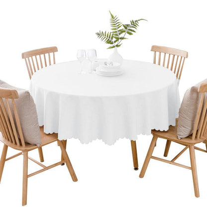 Runde Baumwoll-Leinen Tischdecke 280cm – Schmutzabweisend & Wasserfest
