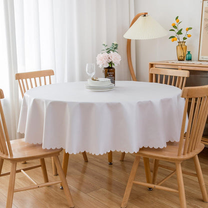 Runde Baumwoll-Leinen Tischdecke 280cm – Schmutzabweisend & Wasserfest