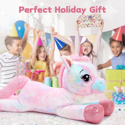 XXL Einhorn Kuscheltier 110cm - Rosa Stofftier Geschenk für Mädchen