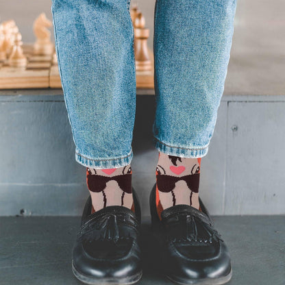5 Paare Damen Baumwolle Socken Tiermuster 35-38 Mehrfarbig