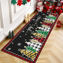 Weihnachtsläufer Teppich rutschfest Winter Fußmatte Schwarz