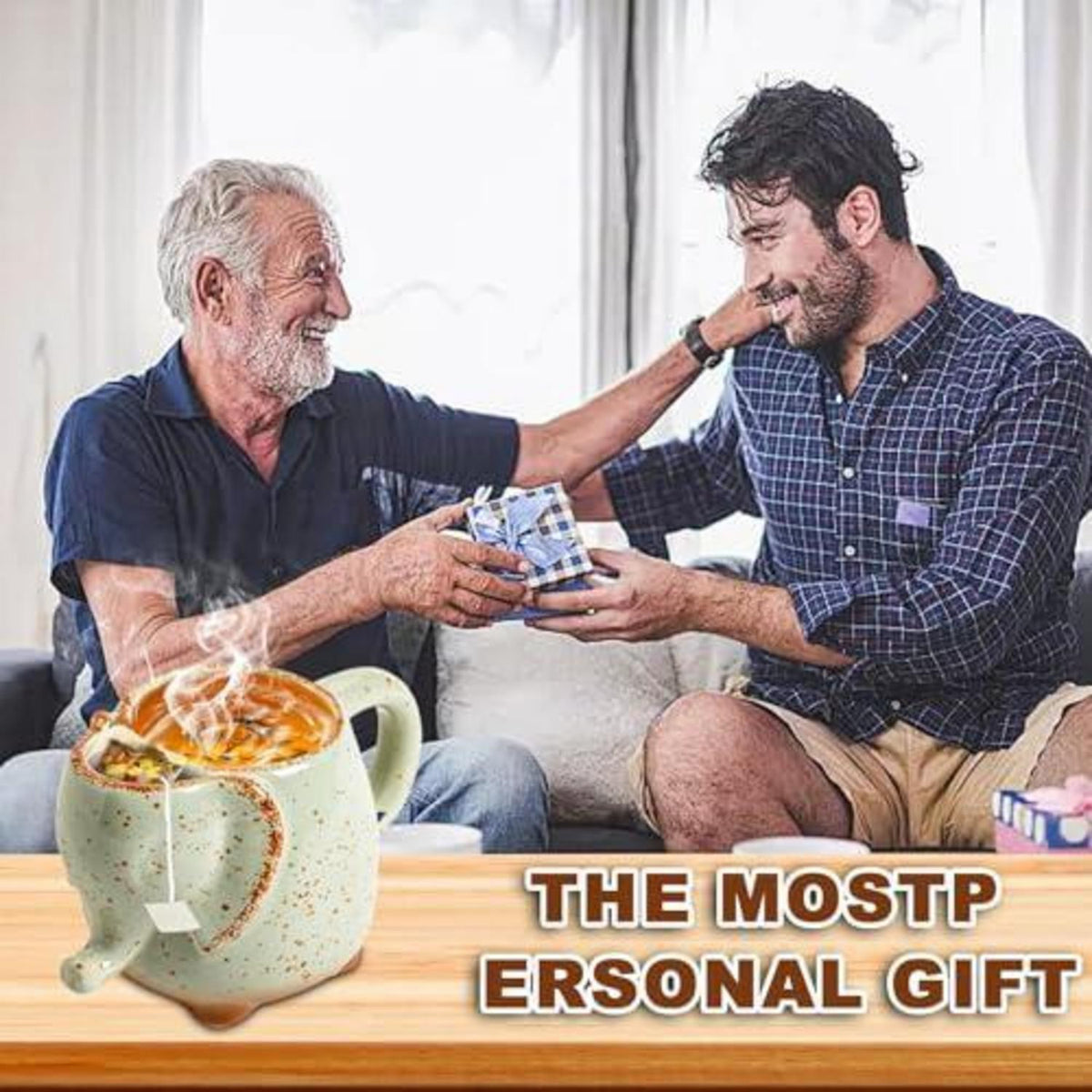 Elefanten Teetasse mit Teebeutelhalter – 430ml Keramikbecher