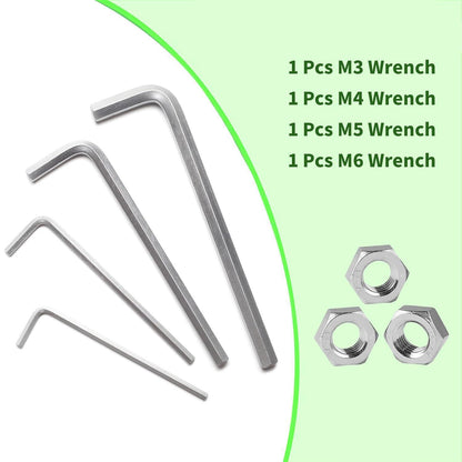 1080-teiliges Schrauben- und Muttern-Set M3-M6 mit Unterlegscheiben