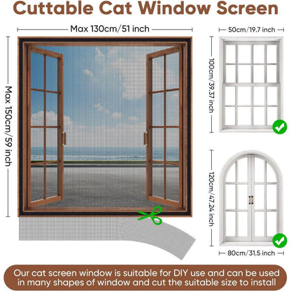 Katzenfenznetz Einstellbar mit Klebeband – DIY Balkon Schutzgitter
