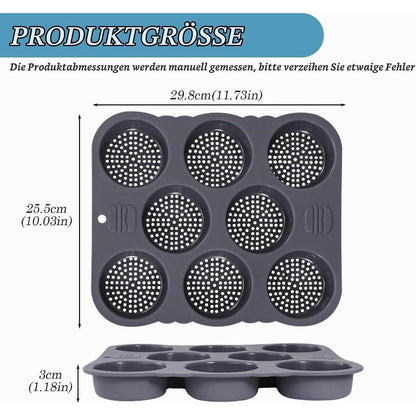 Silikon Backform für Burger Buns – 8 Kavitäten, Antihaft & Vielseitig