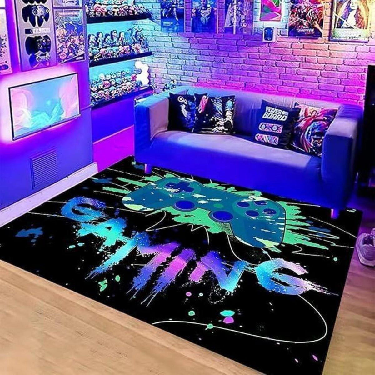 3D Gaming Teppich 160x200 cm - Rutschfest & Waschbar