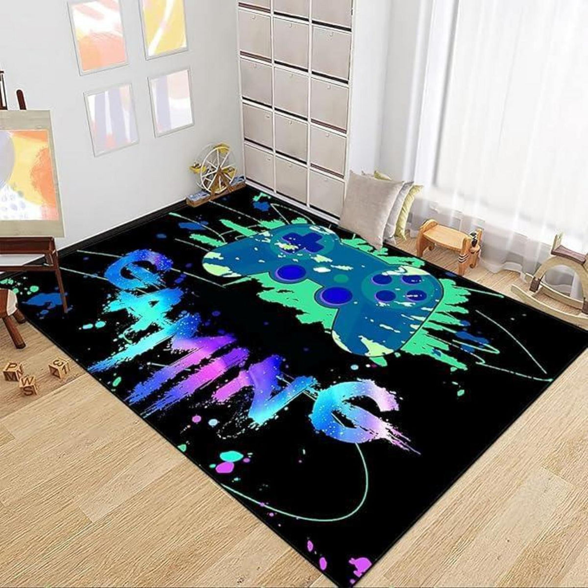 3D Gaming Teppich 160x200 cm - Rutschfest & Waschbar