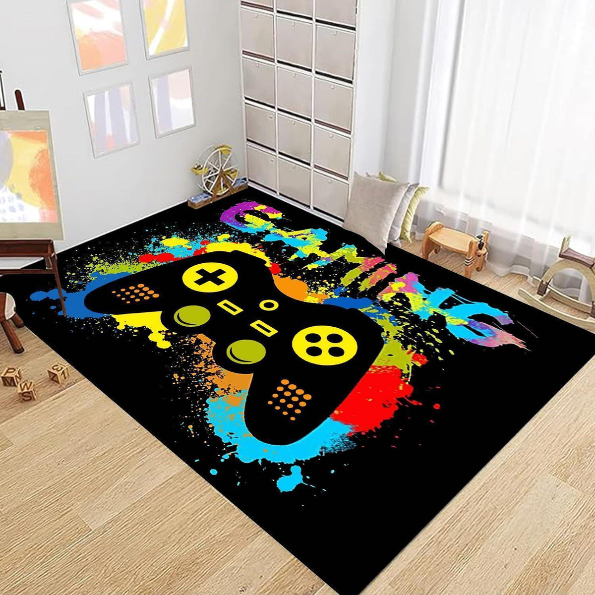 3D Gaming Teppich 160x200 cm - Rutschfest & Waschbar