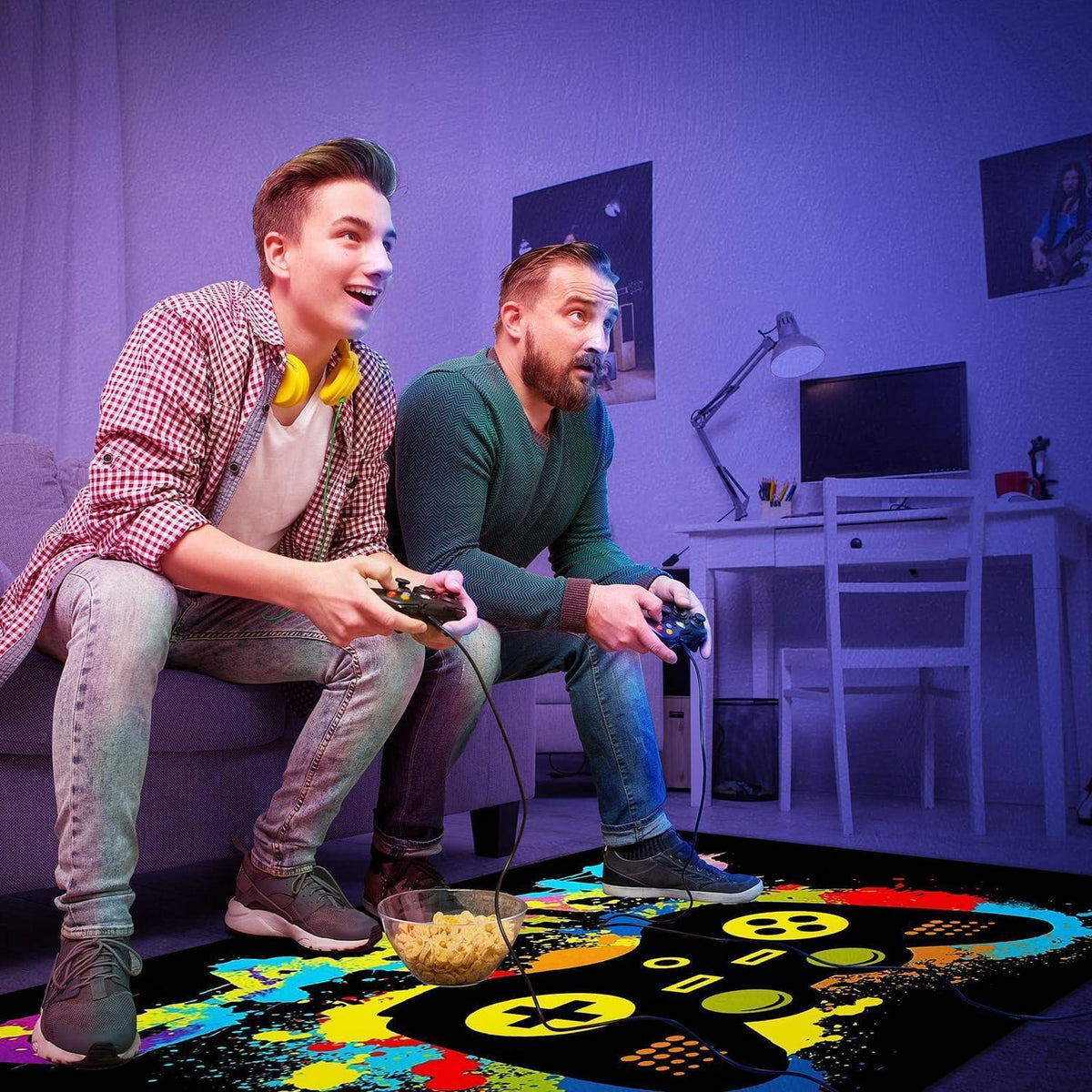 3D Gaming Teppich 160x200 cm - Rutschfest & Waschbar