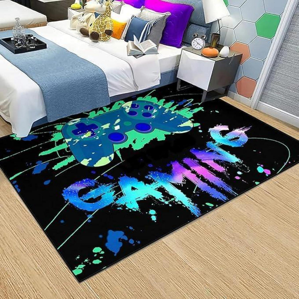 Gaming Teppich 100x150 cm – Rutschfest & Waschbar für Gamer Zimmer
