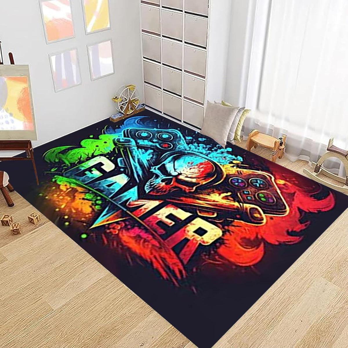 3D Gaming Teppich 120x160 cm - Rutschfest & Waschbar