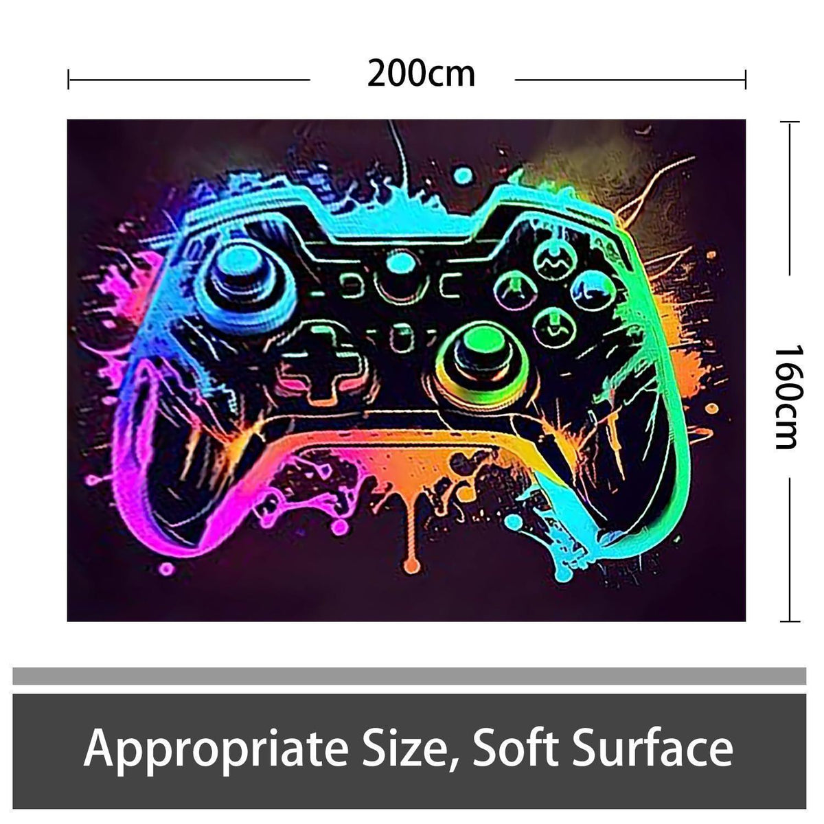 3D Gaming Teppich 160x200 cm - Rutschfest & Waschbar