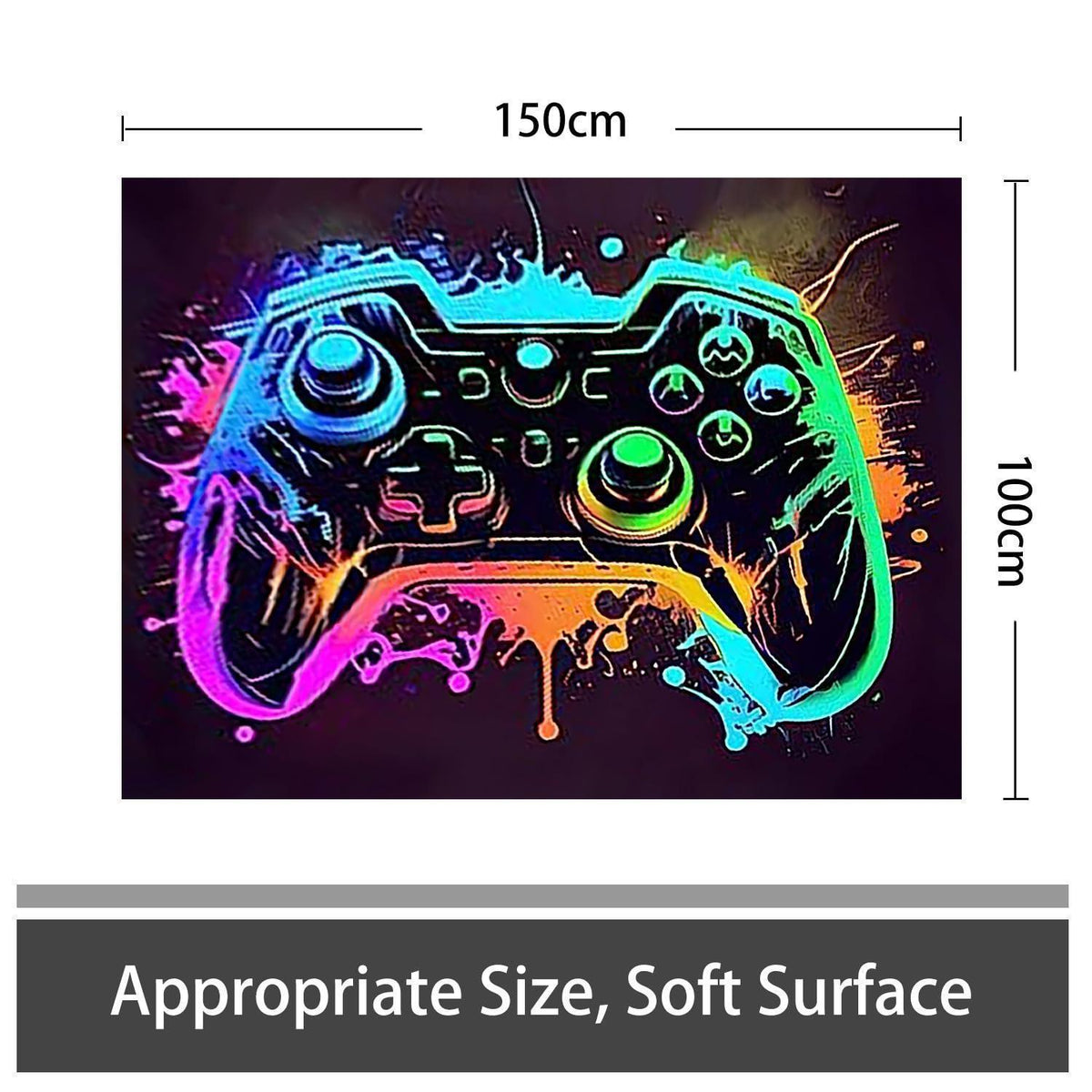 Gaming Teppich 100x150 cm - Rutschfest & Waschbar für Gamer Zimmer