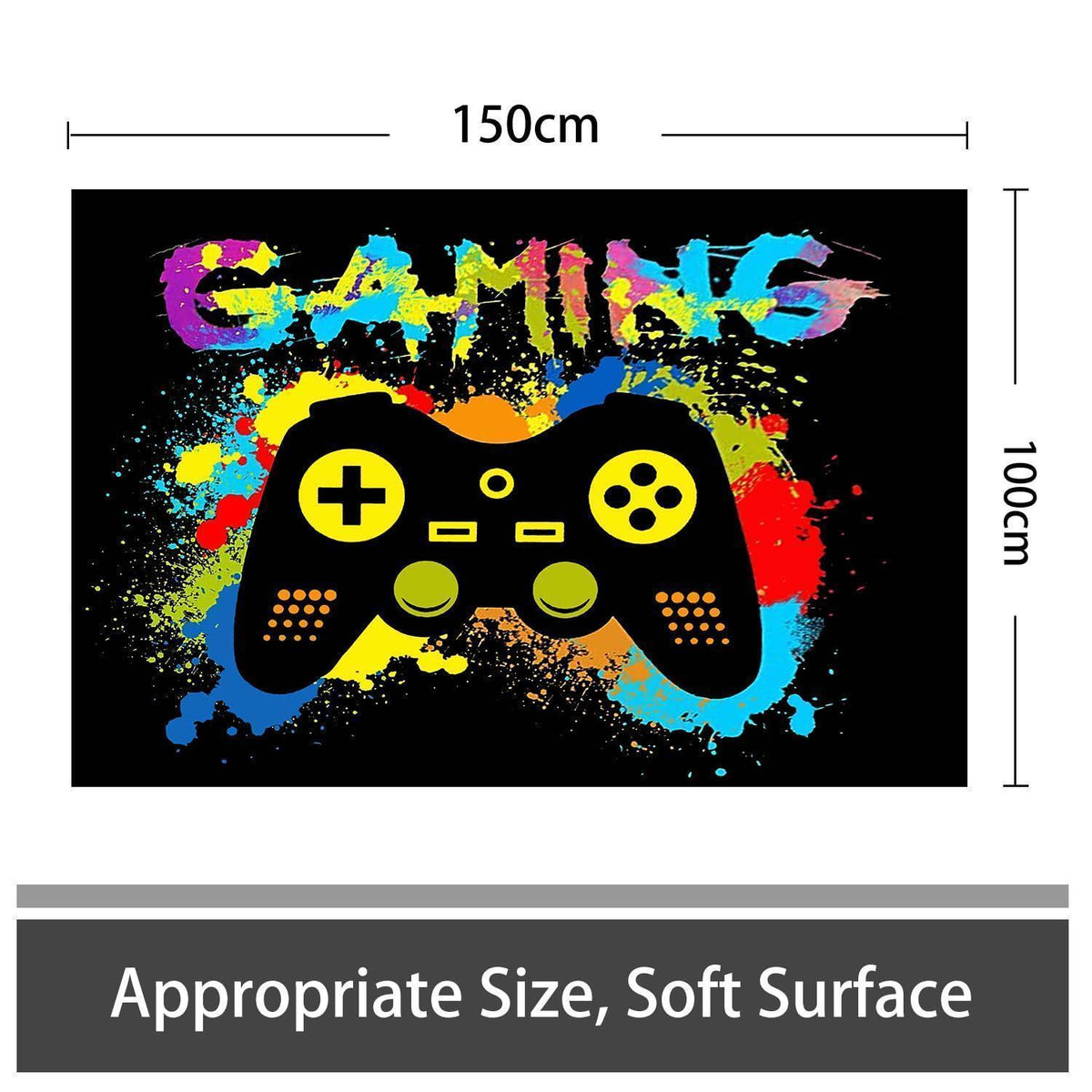 Gaming Teppich 100x150 cm - Rutschfest & Waschbar für Gamer Zimmer