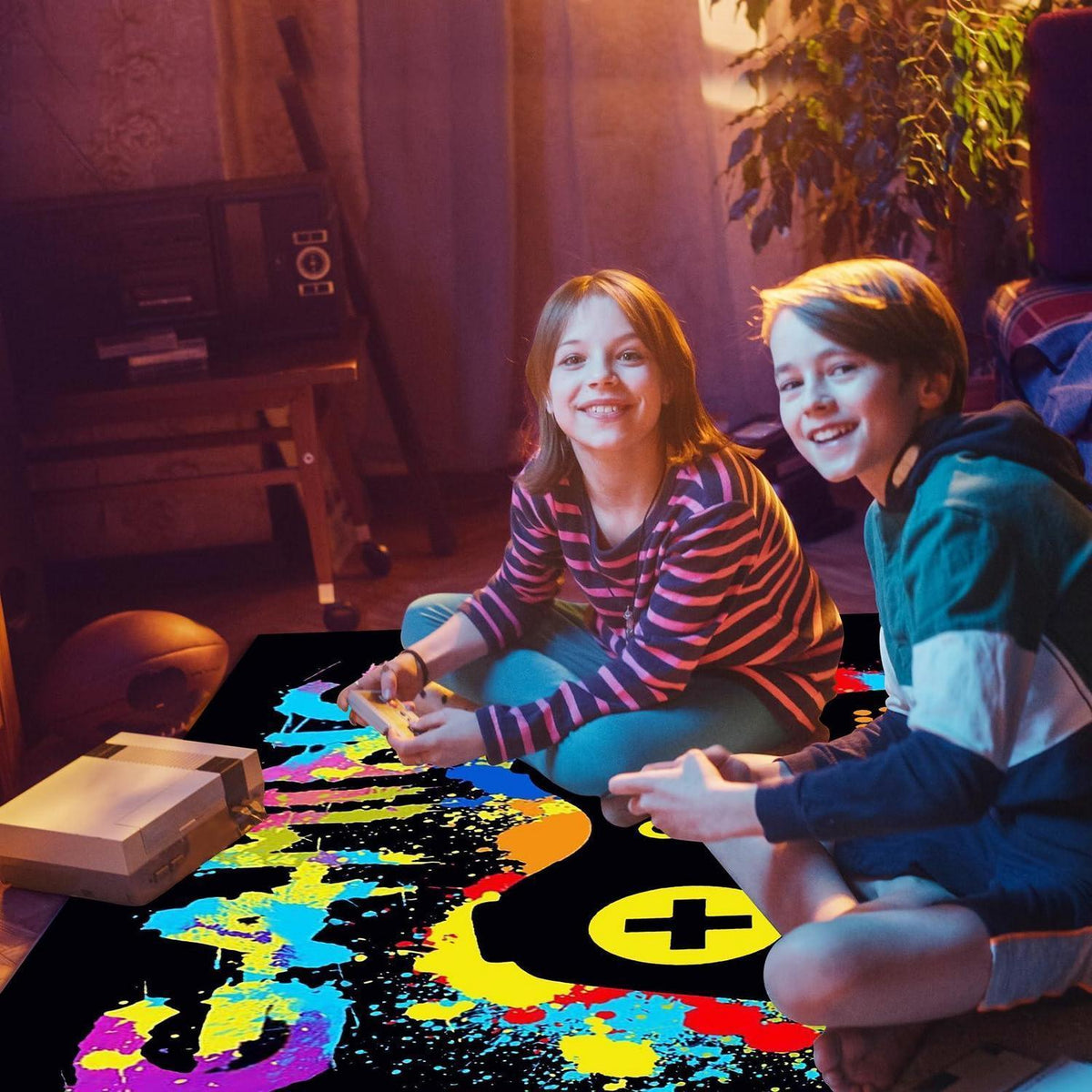 Gaming Teppich 100x150 cm - Rutschfest & Waschbar für Gamer Zimmer